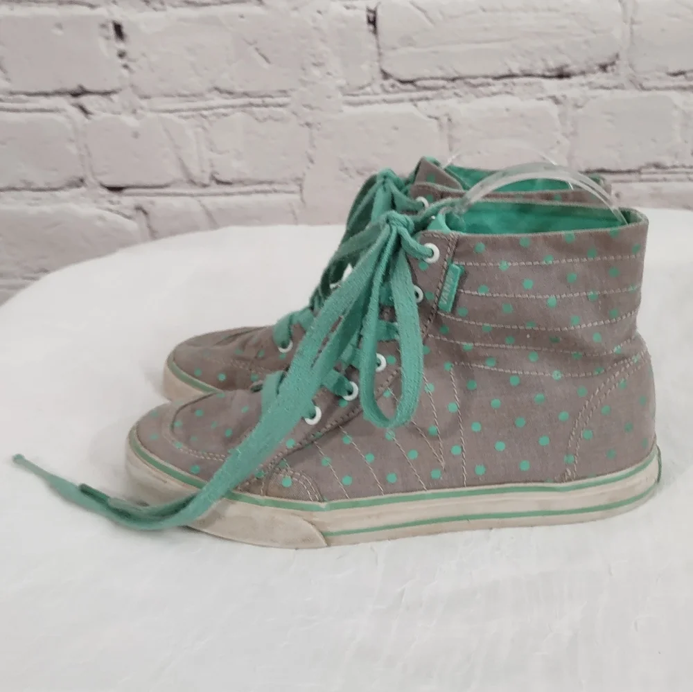 Vans girls grey polkadot hi-tops